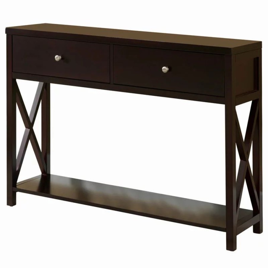 Console Tables * | Pilaster Designs Leith Wood Console Table, Cherry