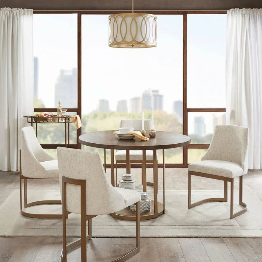 Chairs * | Olliix The Cleopatra Dining Chair, Cream, Fabric, Set Of 2