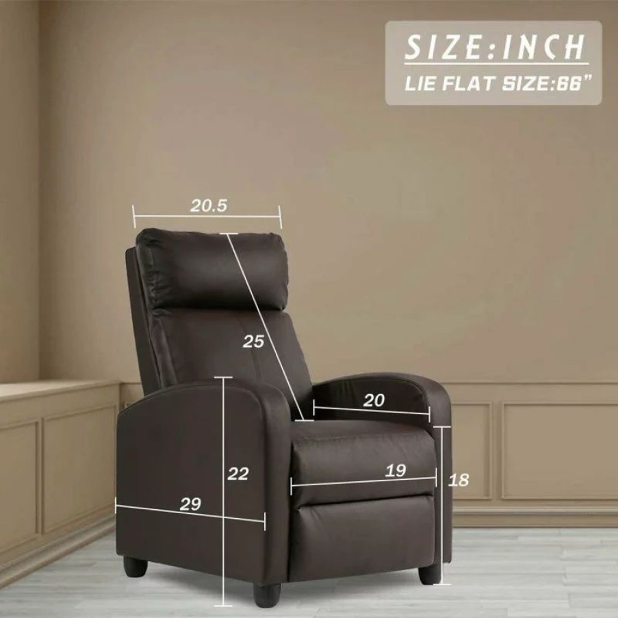 Chairs * | Imtinanz Recliner Single Reclining Sofa Leather Chair