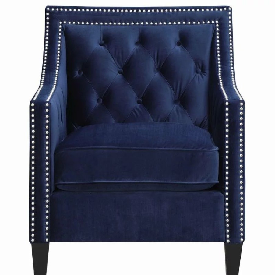 Chairs * | Picket House Teagan Accent Chair, Navy