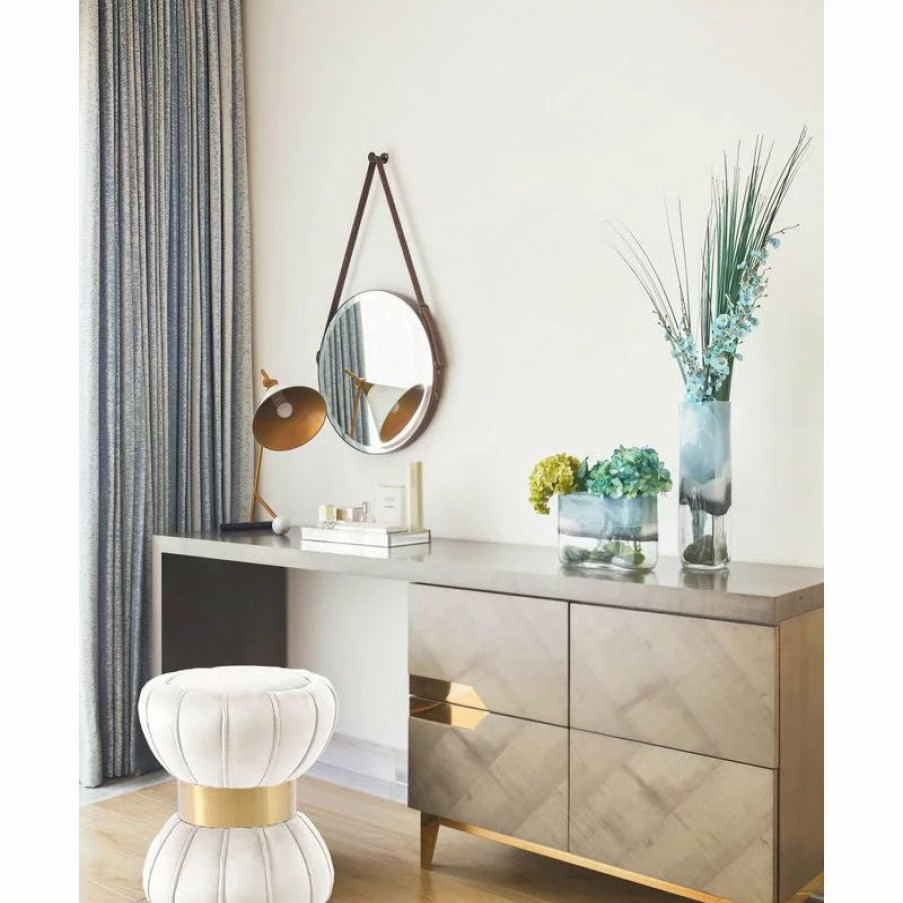 Footstools & Ottomans * | Meridian Furniture Vino Cream Velvet Ottoman/Stool, Cream