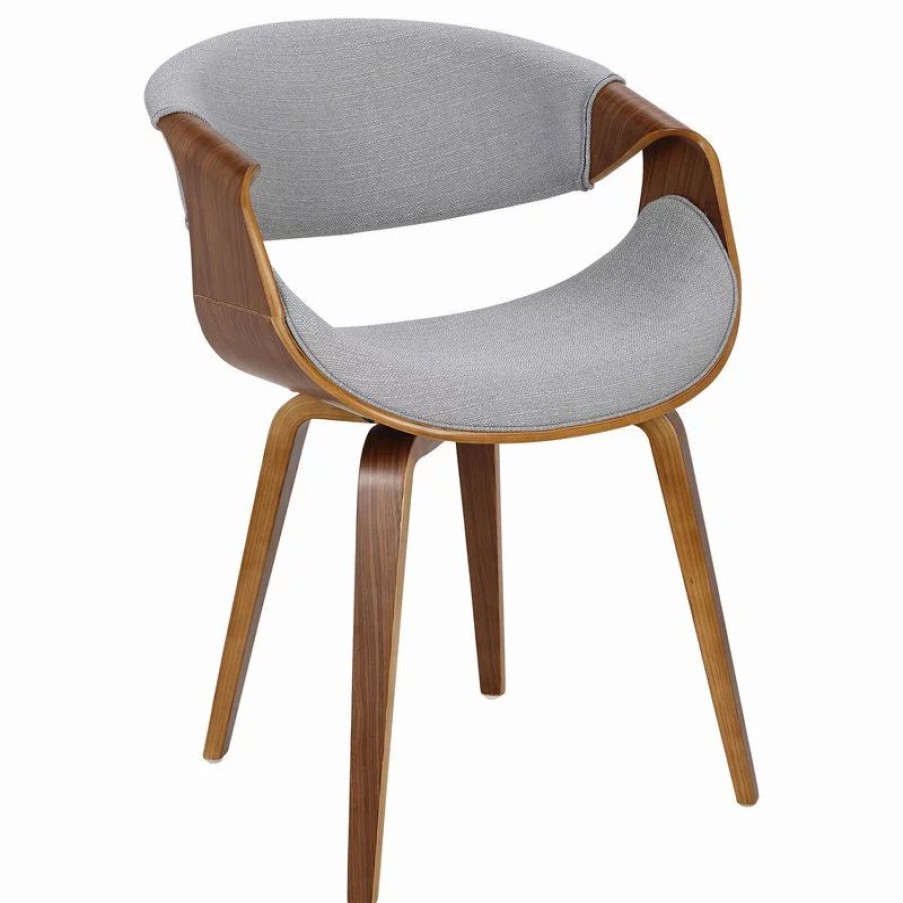 Chairs * | Lumisource Curvo Dining Chair, Walnut And Gray