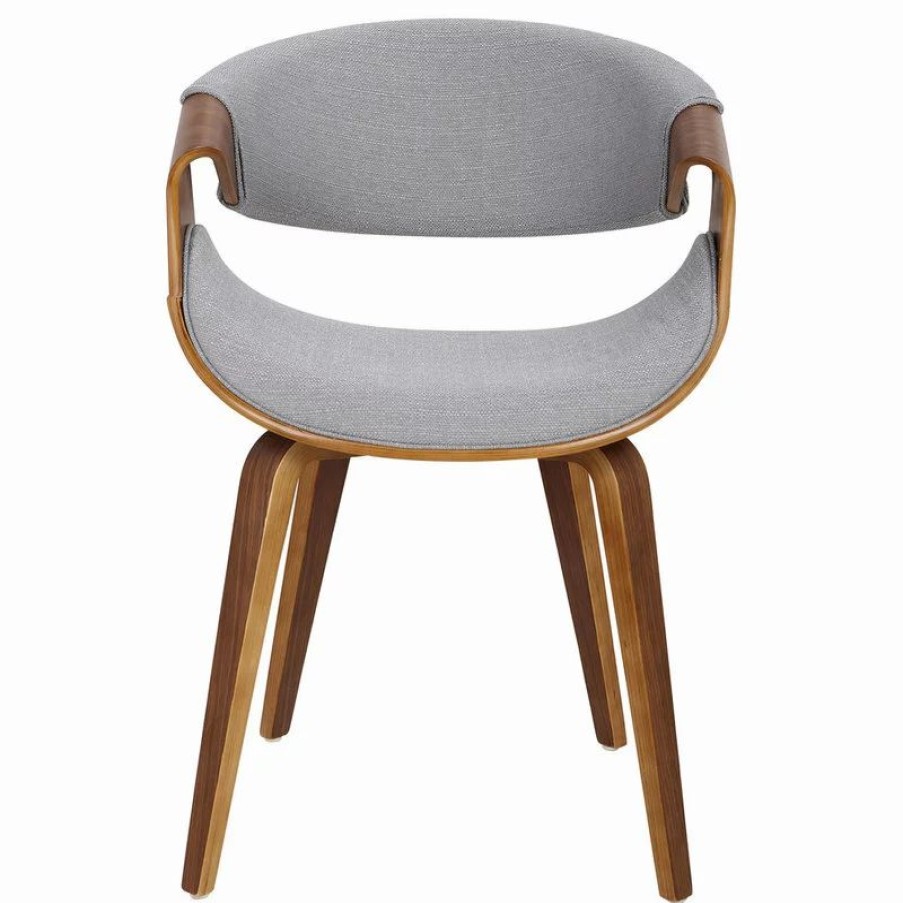 Chairs * | Lumisource Curvo Dining Chair, Walnut And Gray