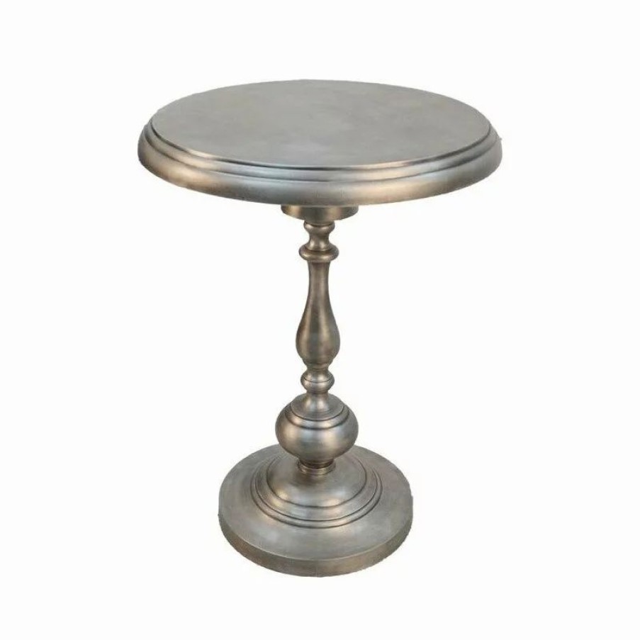 Coffee & Accent Tables * | Carolina Classics Sedgefield Metal Accent Table, Antique Nickel