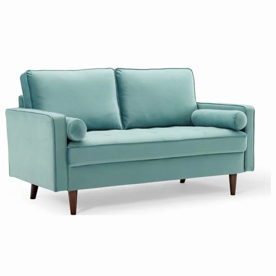 Sofas & Sectionals * | Lexmod Valour Performance Velvet Loveseat, Mint