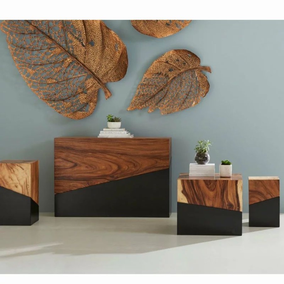 Console Tables * | Phillips Collection Geometry Console Table, Black/Brown