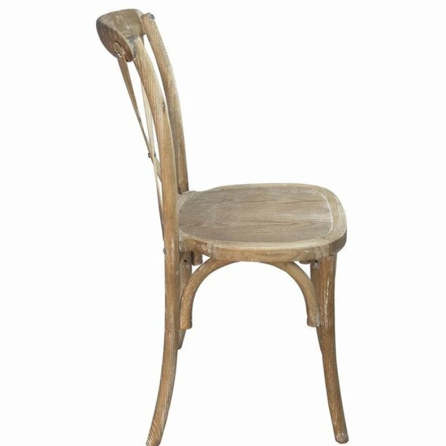 Chairs * | Flash Furniture Advantage X-Back Chair In Natural White Grain