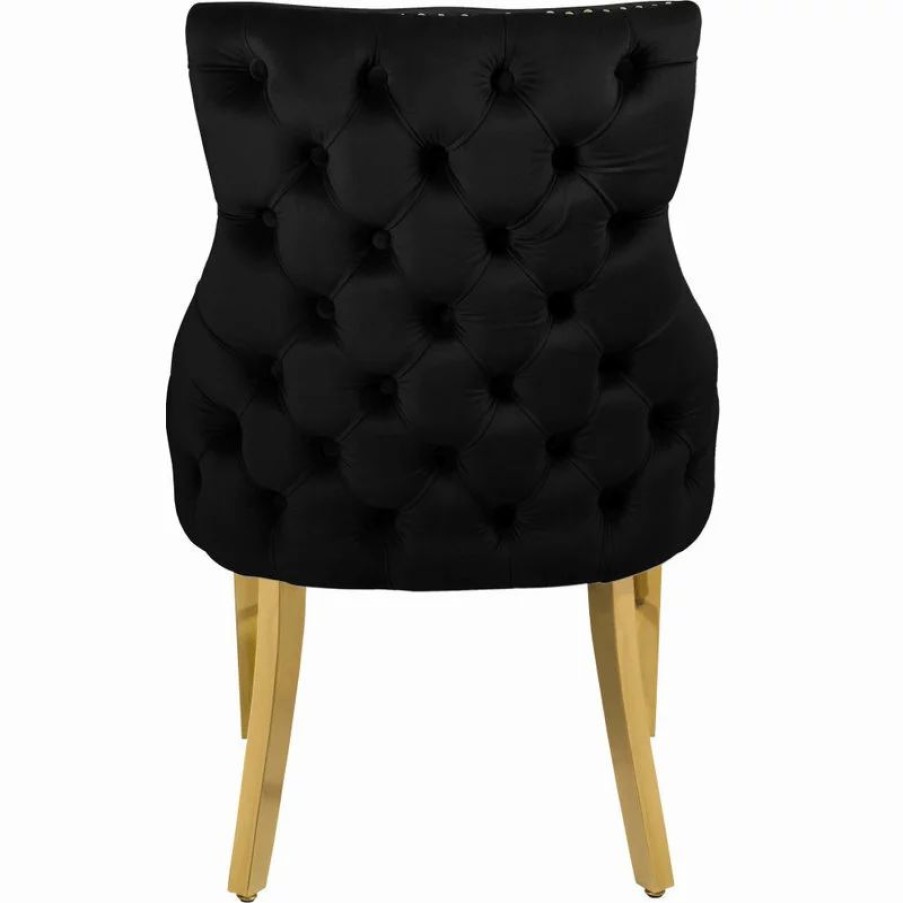 Chairs * | Mod The Sovereign Dining Chair, Black, Velvet, Set Of 2