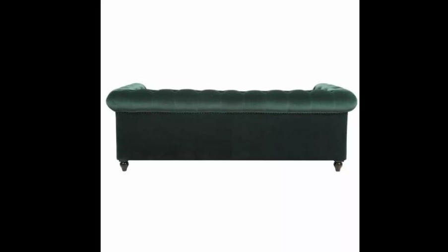Sofas & Sectionals * | Jennifer Taylor Home Winston 91 Tufted Chesterfield Sofa, Forest Green Performance Velvet