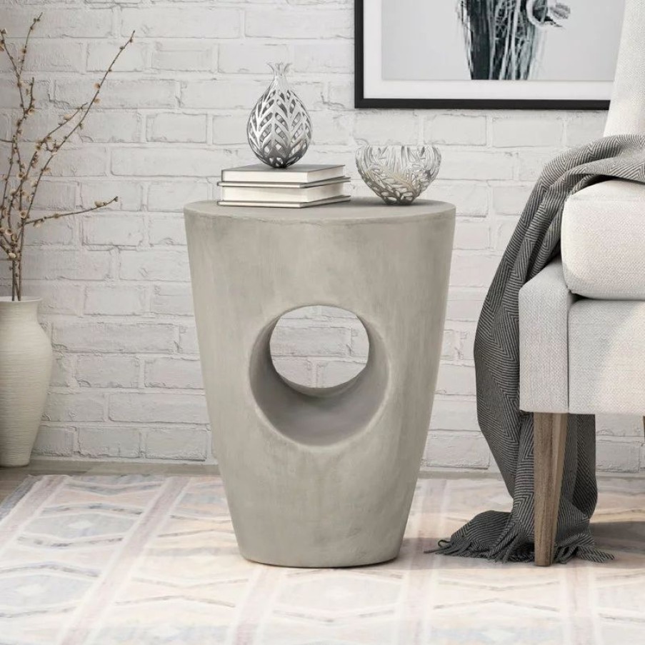 Coffee & Accent Tables * | Gdfstudio Zayd Indoor Lightweight Concrete Accent Side Table