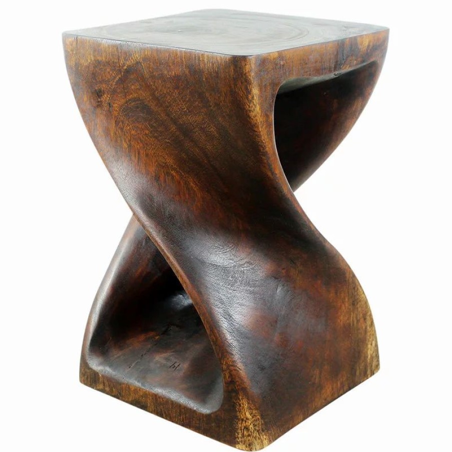 Coffee & Accent Tables * | Kammika Import Export Co., Ltd (Thailand) Haussmann Original Wood Twist Stool 12 X 12 X 18 In High Mocha Oil