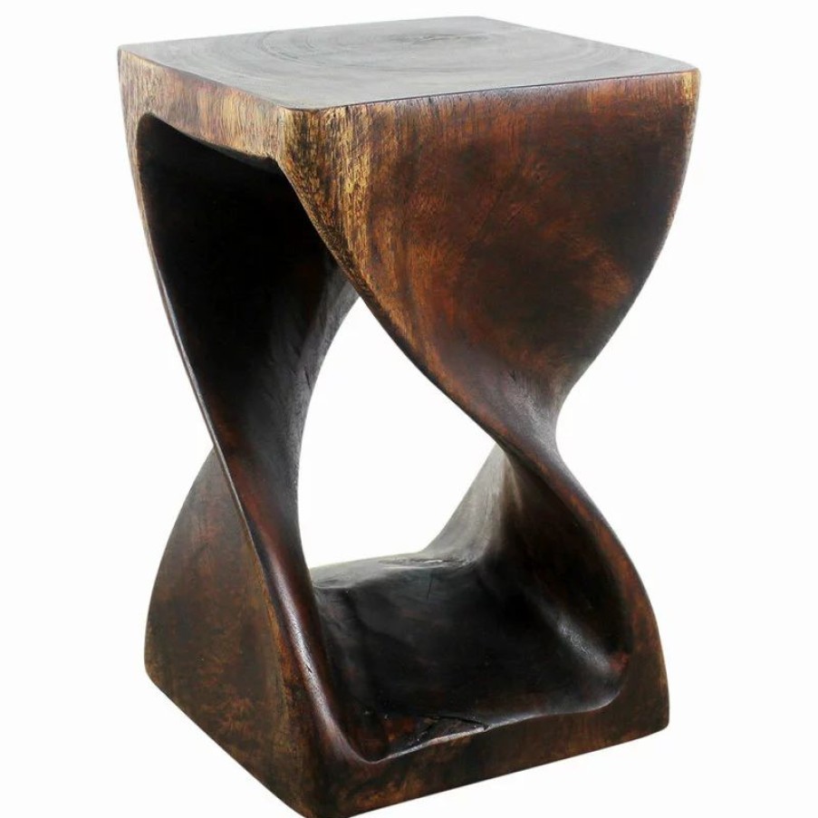 Coffee & Accent Tables * | Kammika Import Export Co., Ltd (Thailand) Haussmann Original Wood Twist Stool 12 X 12 X 18 In High Mocha Oil