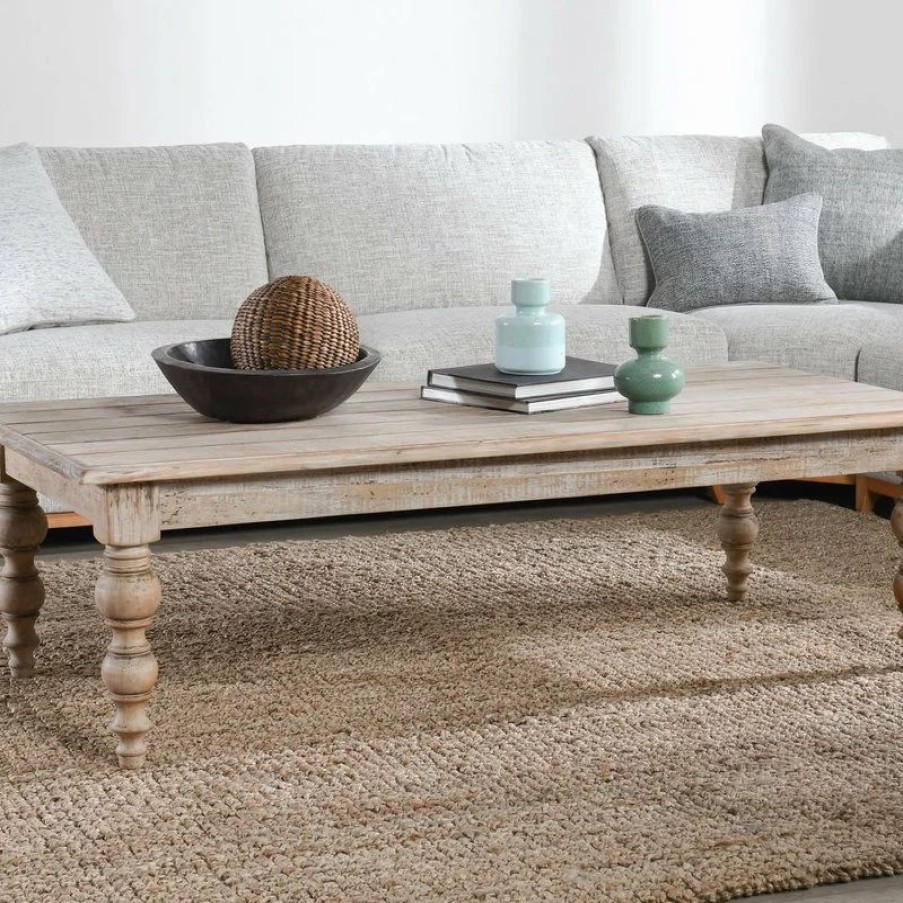 Coffee & Accent Tables * | Kosas Blair Natural Beige Coffee Table