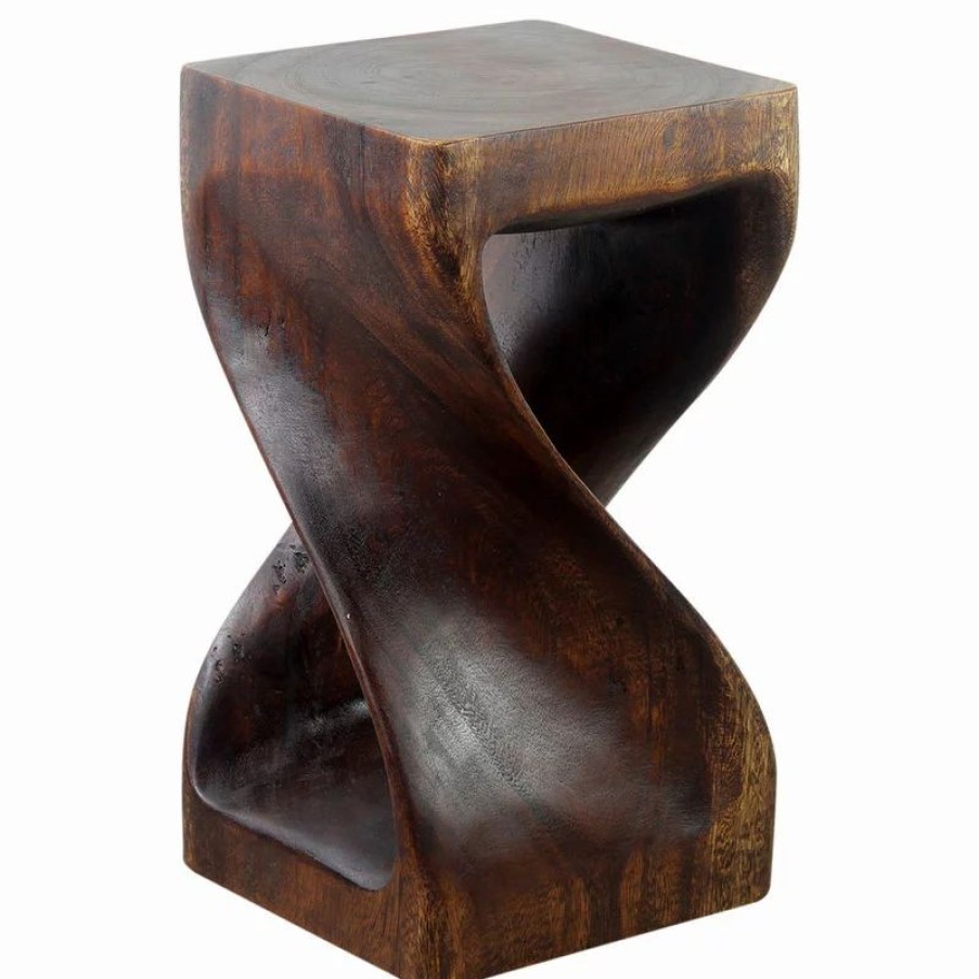 Coffee & Accent Tables * | Kammika Import Export Co., Ltd (Thailand) Haussmann Original Wood Twist Stool 10 X 10 X 18 In High Mocha Oil