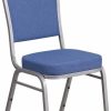 Chairs * | Flash Furniture Crown Back Stacking Banquet Chair In Blue Fabric Silver Frame
