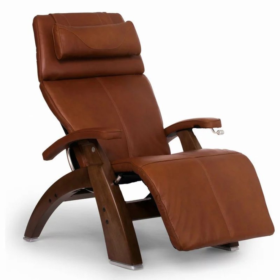Chairs * | Human Touch Pc-420 Perfect Chair Walnut Zero-Gravity Recliner Cognac Premium