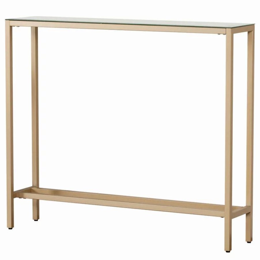 Console Tables * | Sei Furniture Fallon Narrow Console Table With Mirrored Top, Gold