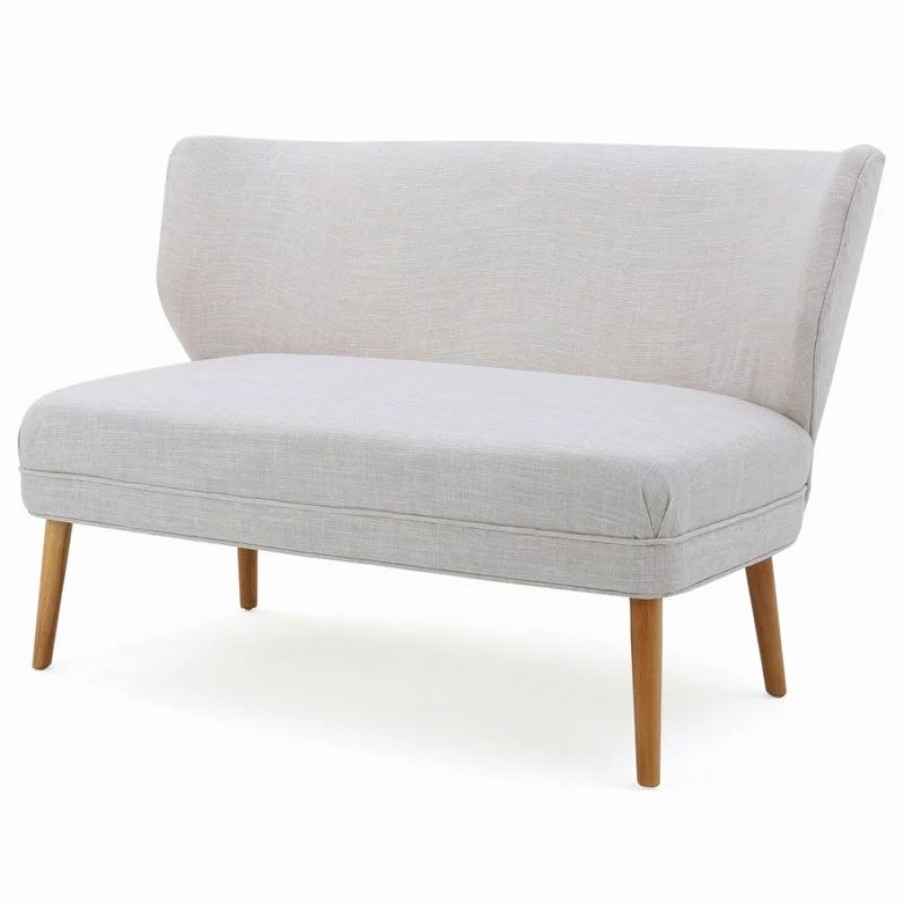 Sofas & Sectionals * | Gdfstudio Gdf Studio Dumont Mid Century Modern Fabric Loveseat Sofa Settee, Beige