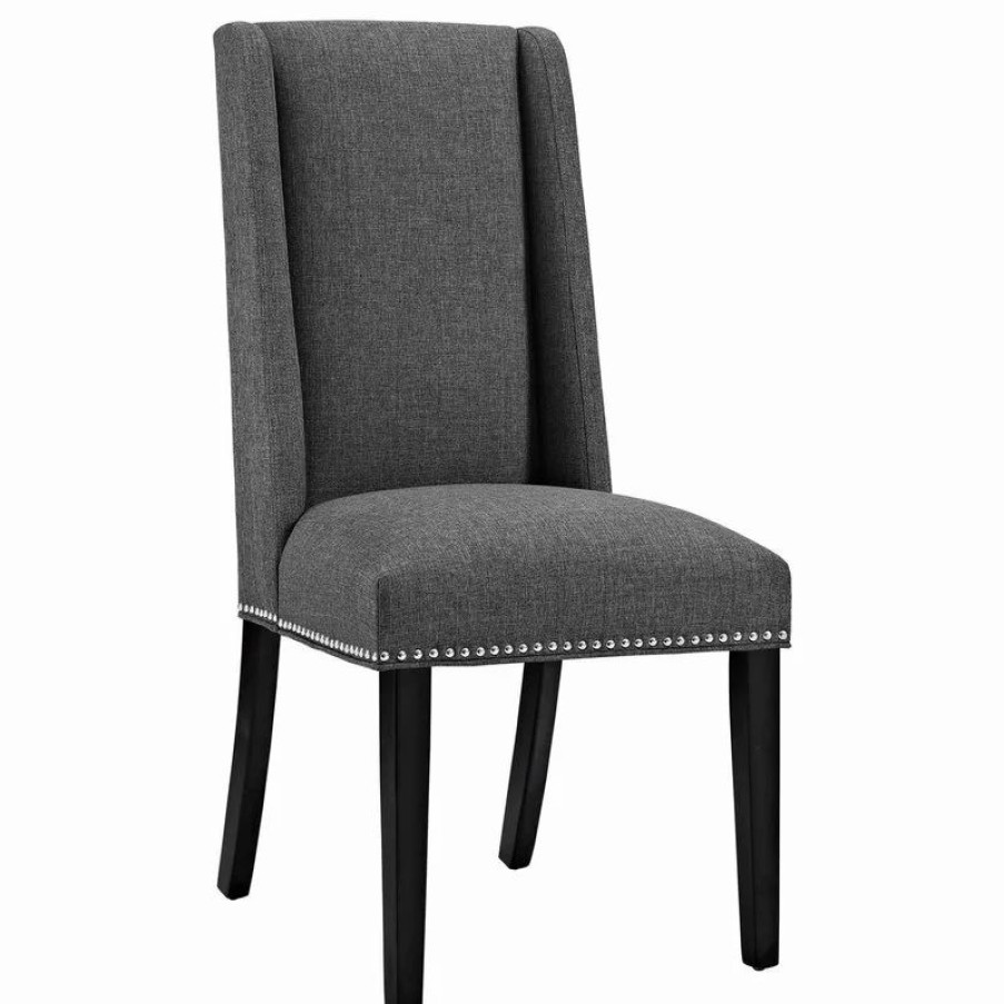 Chairs * | Lexmod Baron Parsons Upholstered Fabric Dining Side Chair, Gray