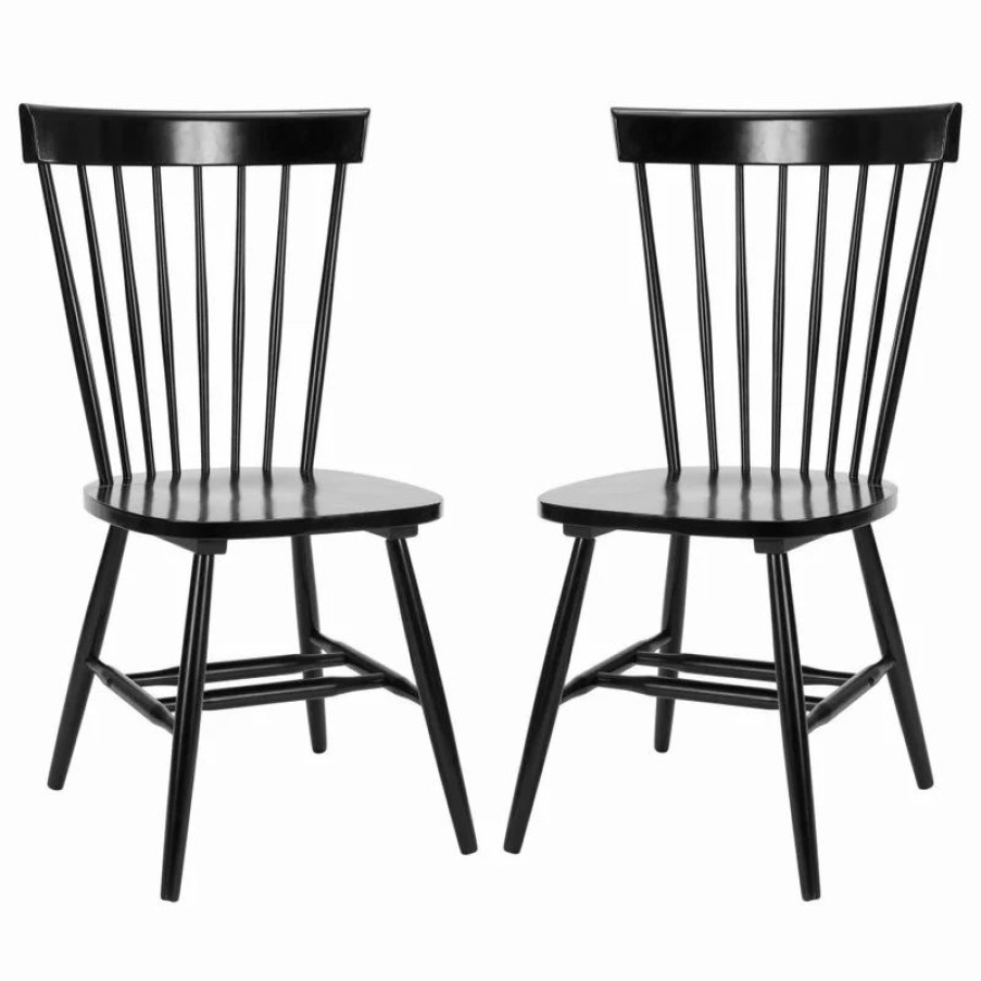 Chairs * | Safavieh Parker Spindle Dining Chairs, Set Of 2, Black