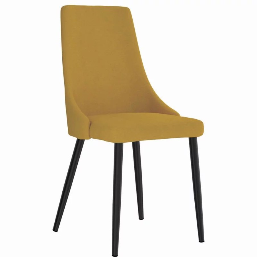 Chairs * | Mod The Lofton Dining Chair, Mustard, Fabric, Set Of 2