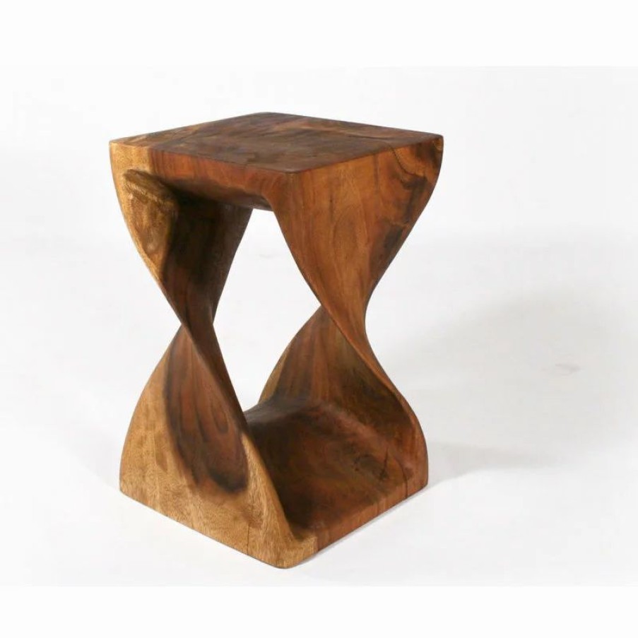 Coffee & Accent Tables * | Strata Furniture Wooden Twist Table, Walnut, 14 X20