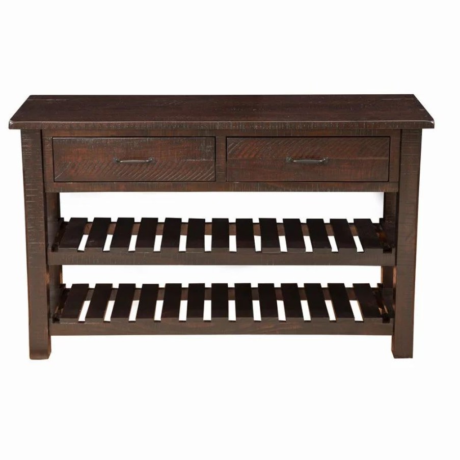 Console Tables * | Martin Svensson Home Martin Svensson Barn Door Solid Wood Sofa Console Table Espresso