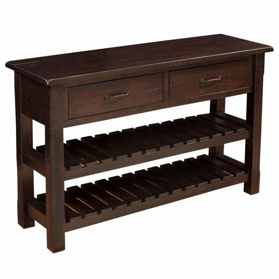 Console Tables * | Martin Svensson Home Martin Svensson Barn Door Solid Wood Sofa Console Table Espresso