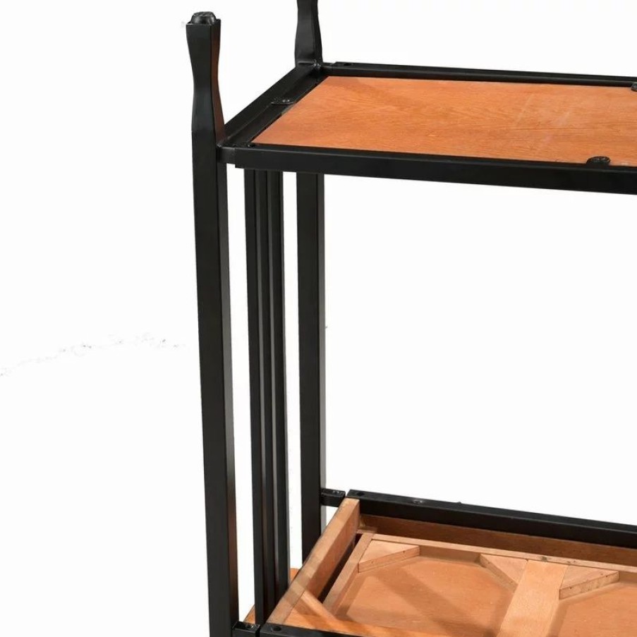 Console Tables * | Leick Home Leick Ironcraft Wood Console Table In Burnished Oak