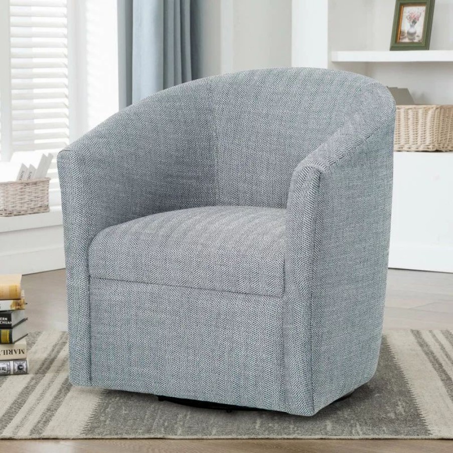 Chairs * | Comfort Pointe Lynton Swivel Chair, Indigo