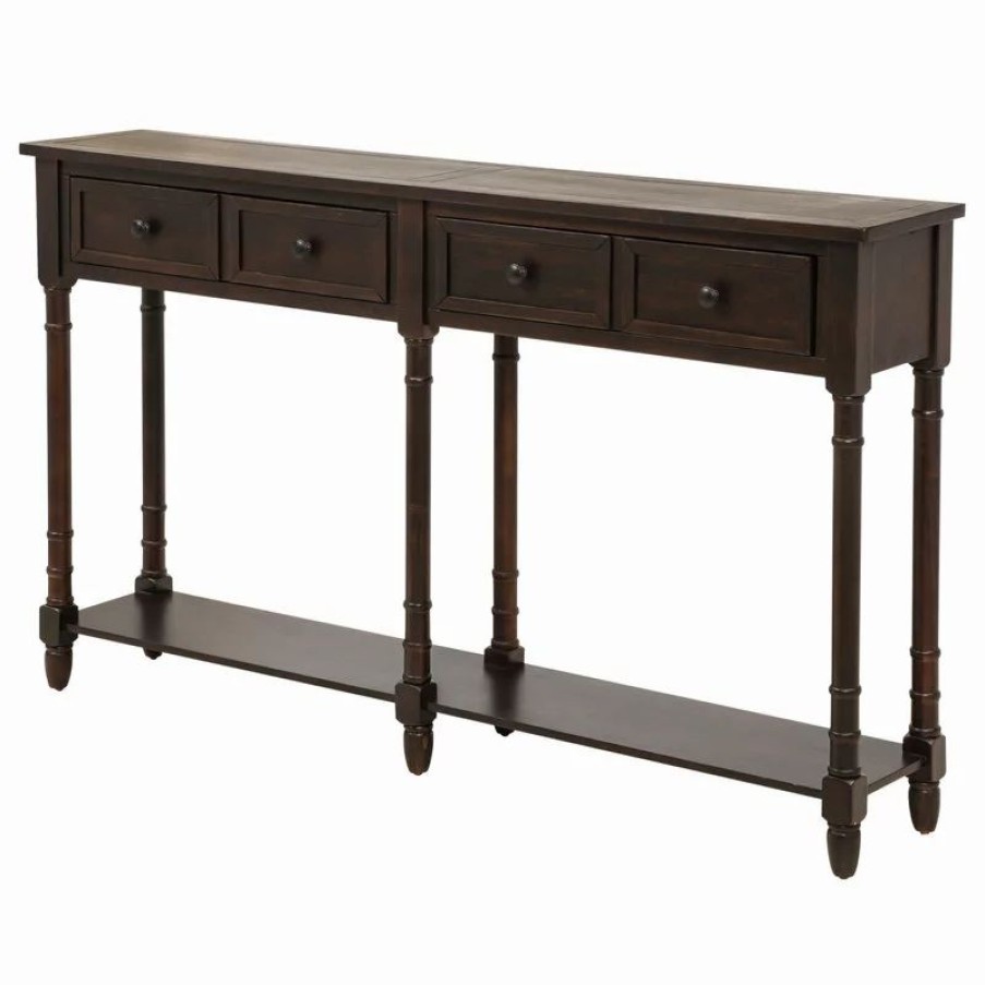 Console Tables * | Flint Garden Inc Console Table Sofa Table, Espresso