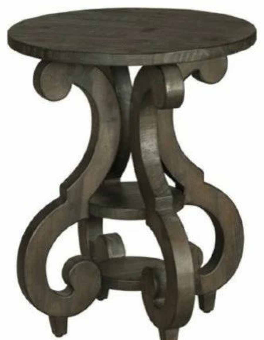 Coffee & Accent Tables * | Magnussen Home Furnishings Magnussen Bellamy Round Accent End Table In Peppercorn