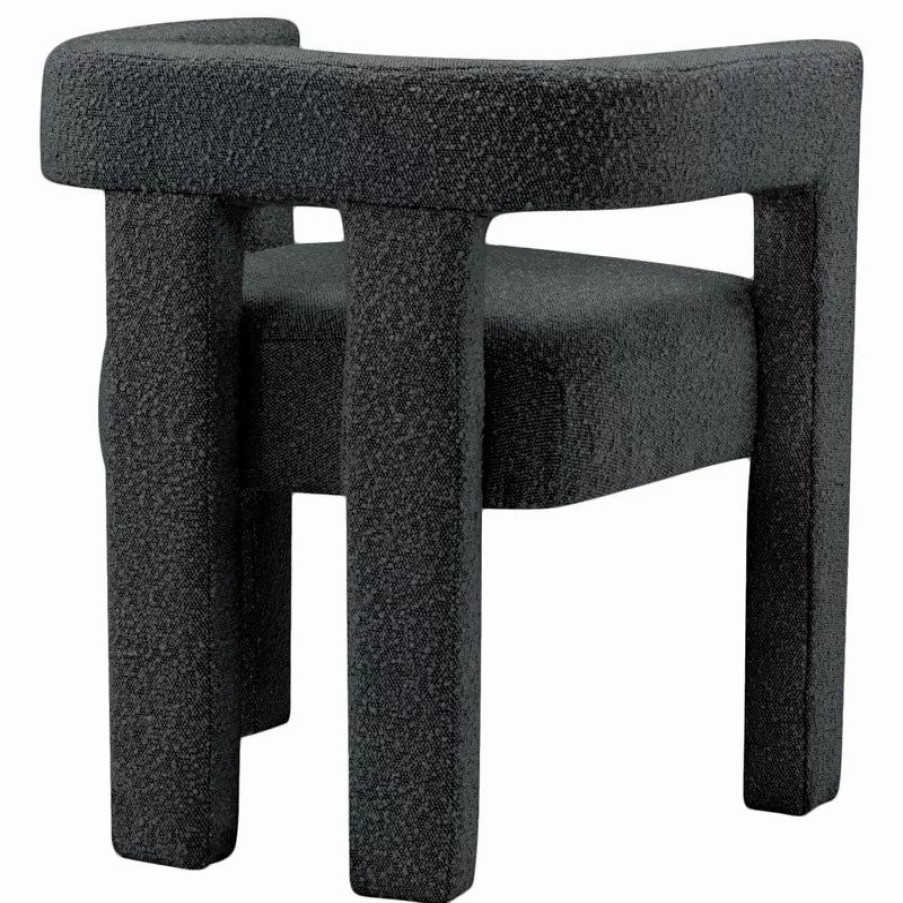 Chairs * | Mod The Camille Dining Chair, Boucle Fabric, Black