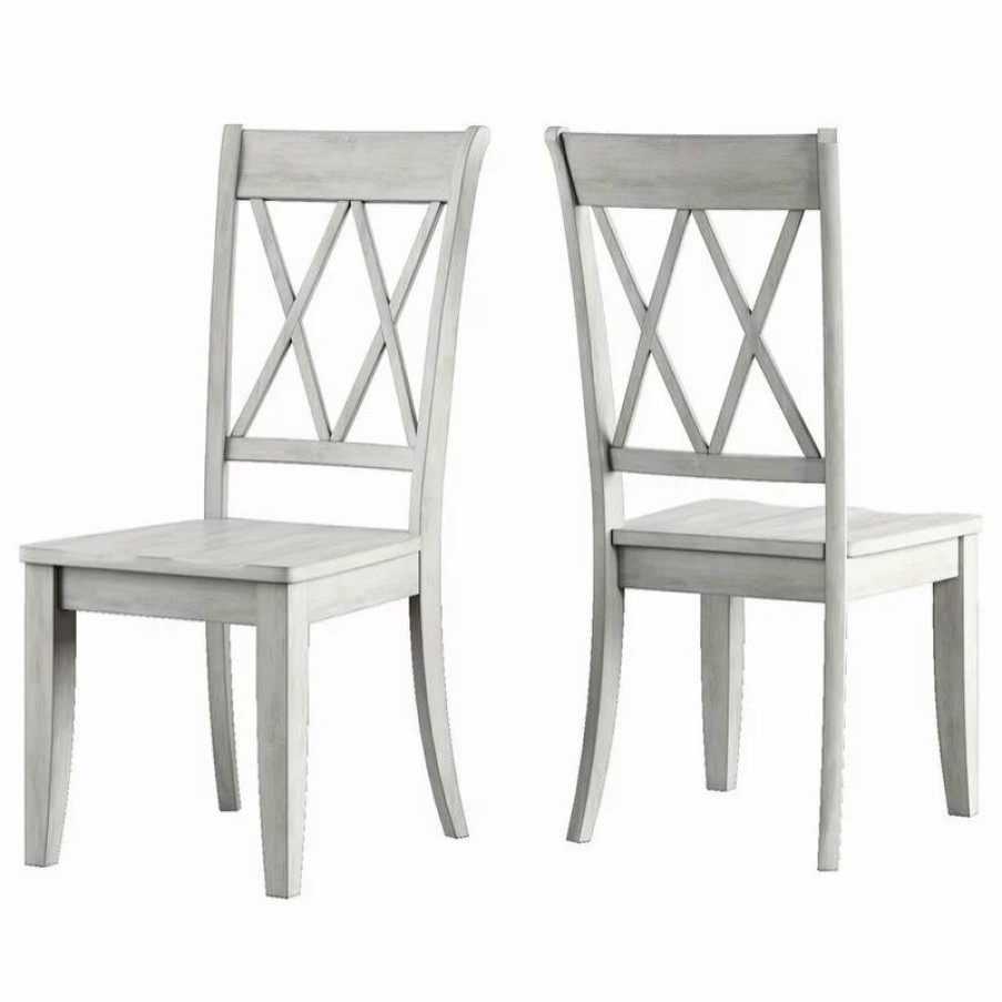 Chairs * | Inspire Q Arbor Hill X Back Wood Dining Chair, Set Of 2, Antique White