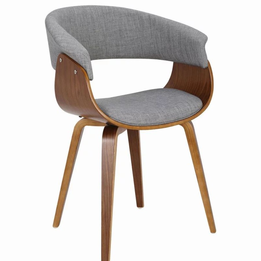 Chairs * | Mod The Antonia Accent Chair, Light Gray, Fabric And Wood