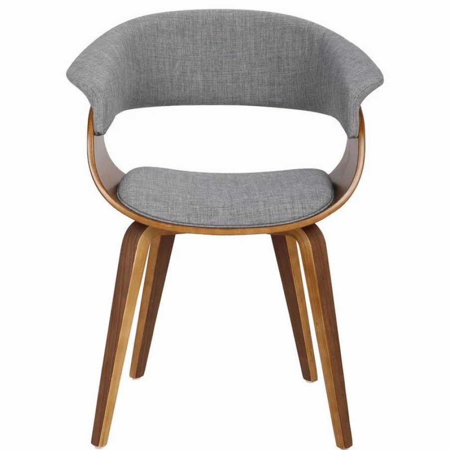 Chairs * | Mod The Antonia Accent Chair, Light Gray, Fabric And Wood