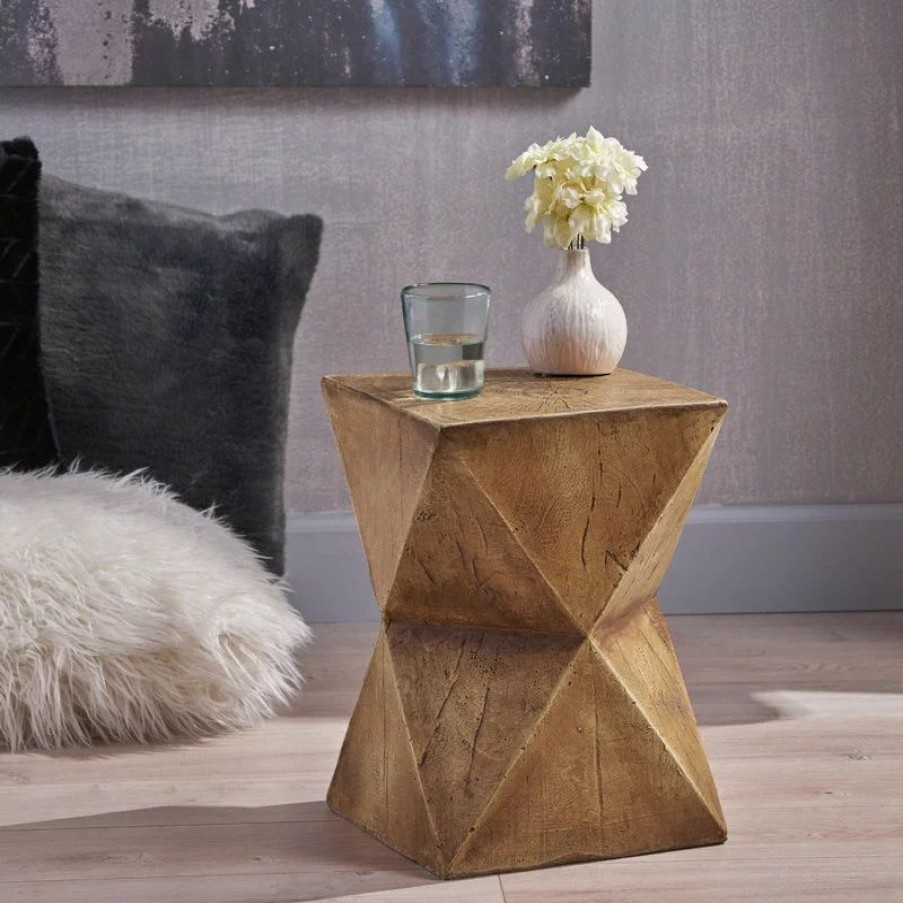 Coffee & Accent Tables * | Gdfstudio Gdf Studio Manuel Indoor Lightweight Concrete Accent Table, Natural