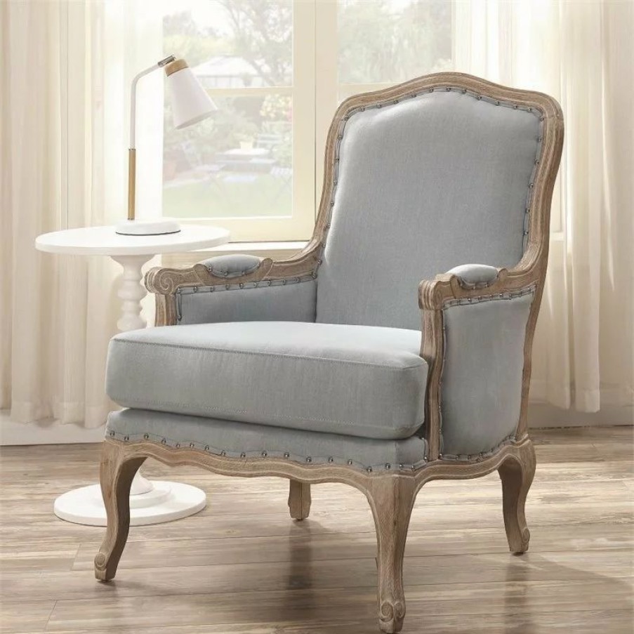 Chairs * | Picket House Regal Accent Chair, Light Blue