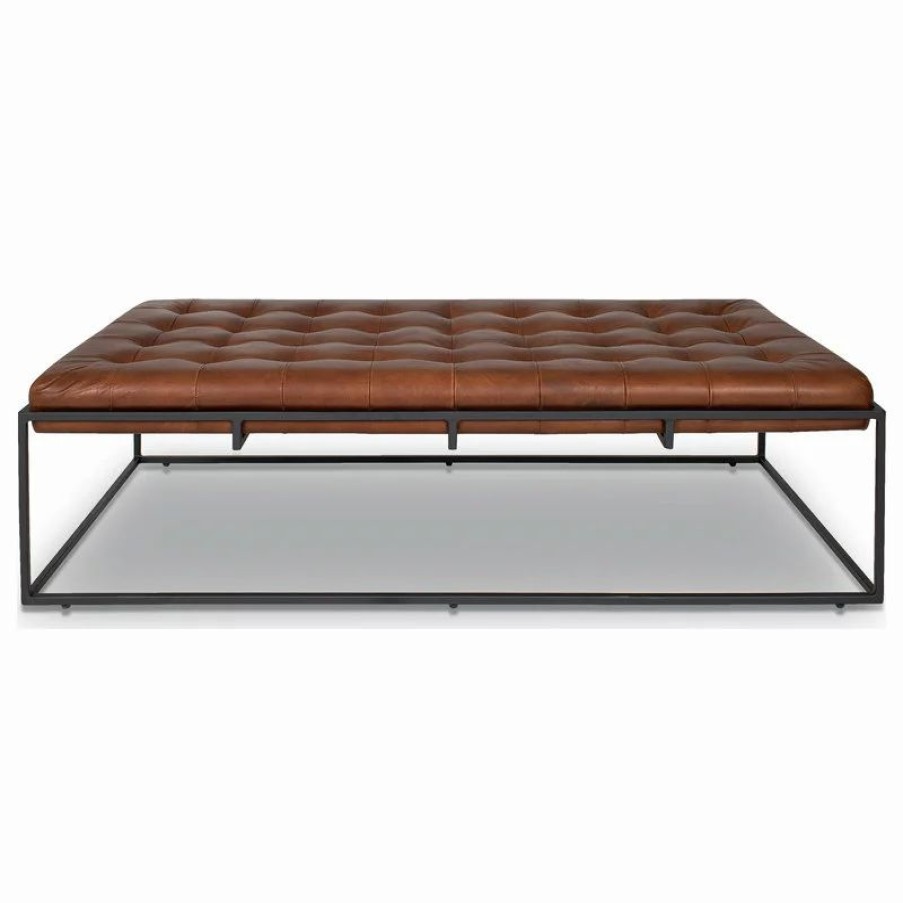 Footstools & Ottomans * | Edgemod Curio Ottoman, Tan/Black