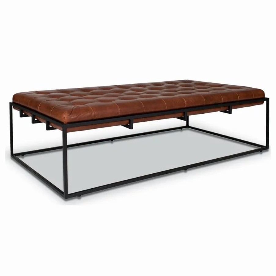 Footstools & Ottomans * | Edgemod Curio Ottoman, Tan/Black