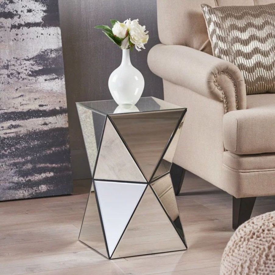 Coffee & Accent Tables * | Gdfstudio Gdf Studio Aedon Modern Mirrored Side Table