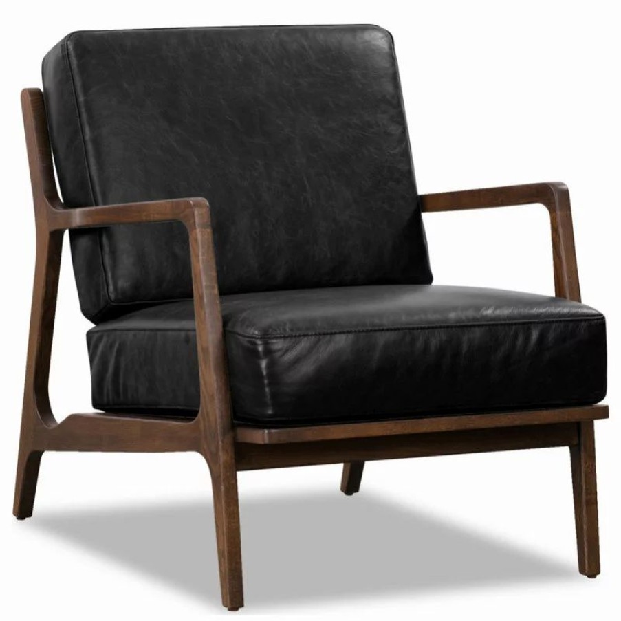 Chairs * | Poly & Bark Poly And Bark Verity Lounge Chair, Onyx Black