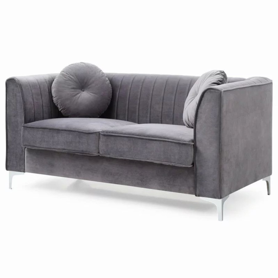 Sofas & Sectionals * | Glory Furniture Delray Loveseat, Gray
