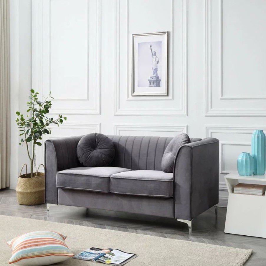 Sofas & Sectionals * | Glory Furniture Delray Loveseat, Gray