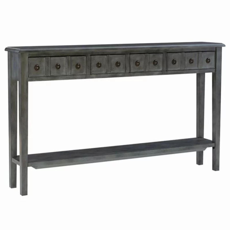 Console Tables * | Linon Home Decor Products Linon Sadie Long Wood Console Table In Gray