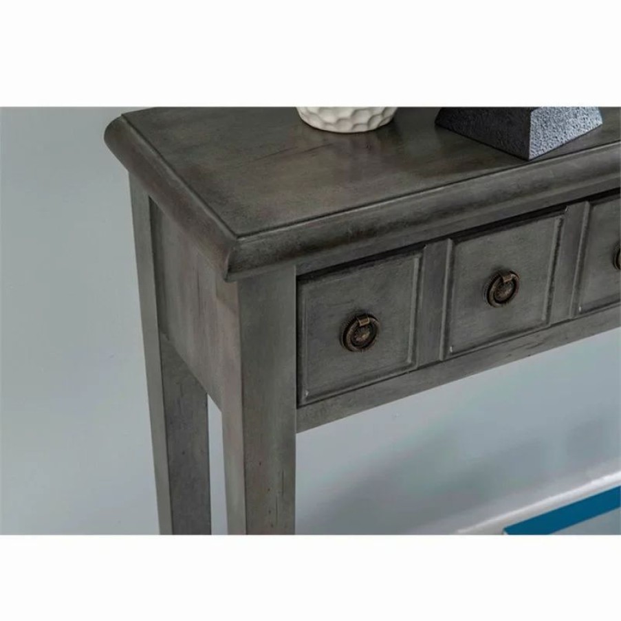 Console Tables * | Linon Home Decor Products Linon Sadie Long Wood Console Table In Gray
