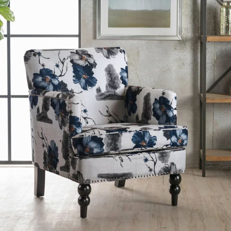Chairs * | Gdfstudio Gdf Studio Manon Floral Print Fabric Club Chair