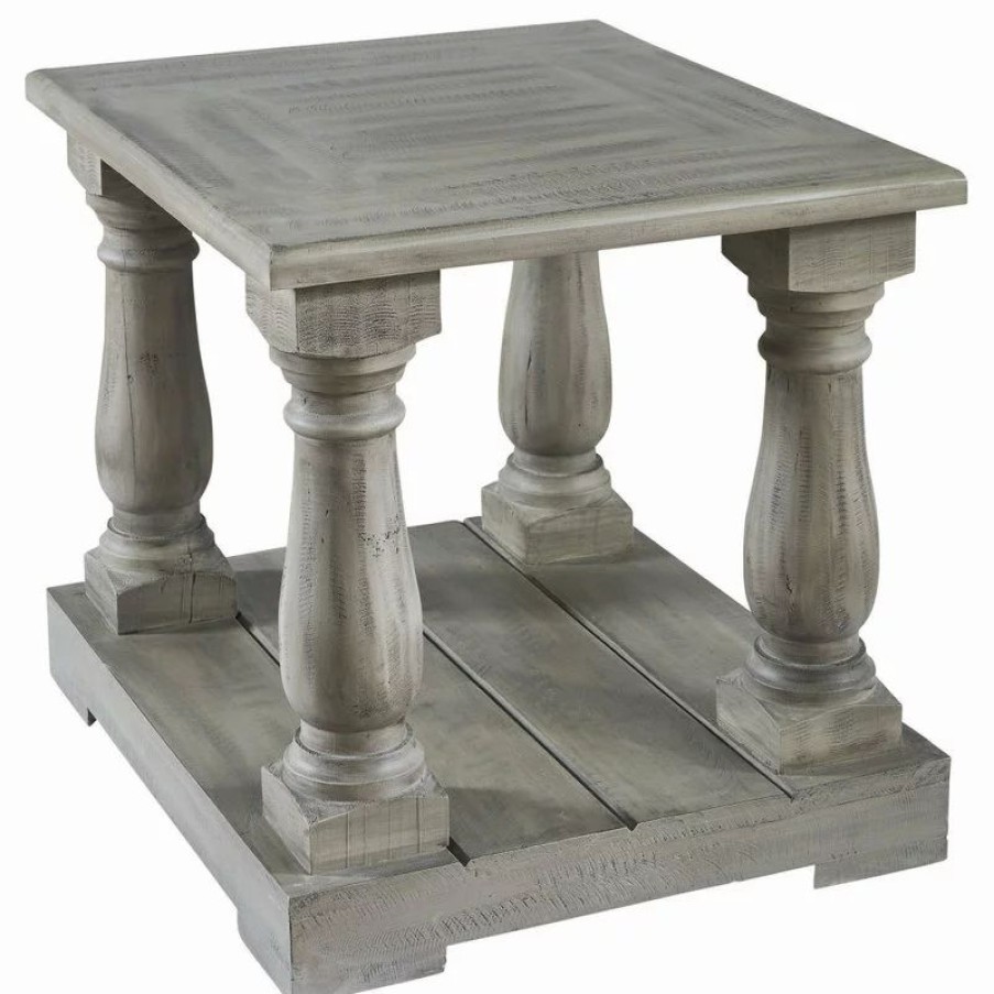 Coffee & Accent Tables * | Picket House Ivan 4 Pedestal End Table