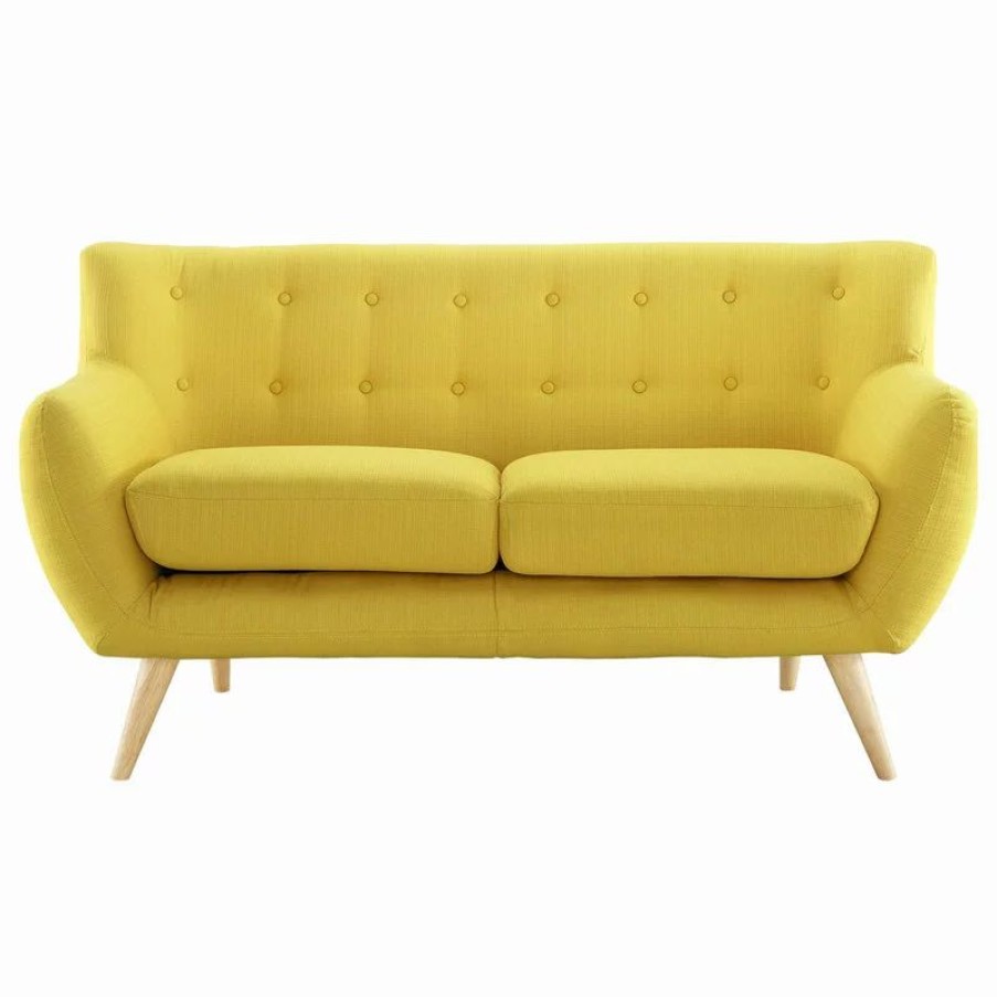 Sofas & Sectionals * | Lexmod Remark Upholstered Fabric Loveseat, Sunny