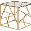 Coffee & Accent Tables * | Best Master Furniture Best Master Morganna Stainless Steel Living Room End Table In Gold